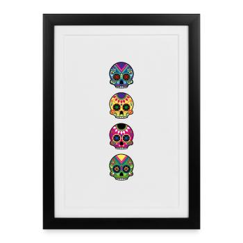 Happy and free The skulls players - Affiche encadrée (27 × 37 cm) - noir - Devant