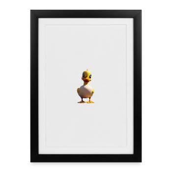 Quirky Cartoon Duck Character - Framed poster (27 × 37 cm) - black - Front