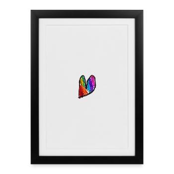 Art du Cœur Arc-en-ciel - Affiche encadrée (27 × 37 cm) - noir - Devant