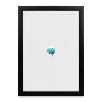 Cerveau bleu-vert : harmonie et vitalité mentale - Affiche encadrée (27 × 37 cm) - noir - Devant