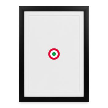 Tricolore Bella Italia - Affiche encadrée (27 × 37 cm) - noir - Devant