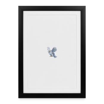 Autocollant de vol de hibou - Affiche encadrée (27 × 37 cm) - noir - Devant
