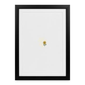 Restez positif Tournesol Vie - Affiche encadrée (27 × 37 cm) - noir - Devant