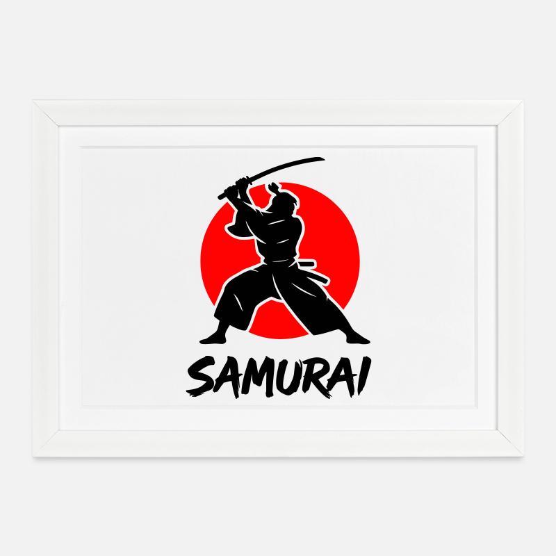 Samouraï - Affiche encadrée (37 × 27 cm) - blanc