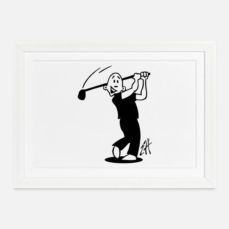 Golf - Affiche encadrée (37 × 27 cm) - blanc