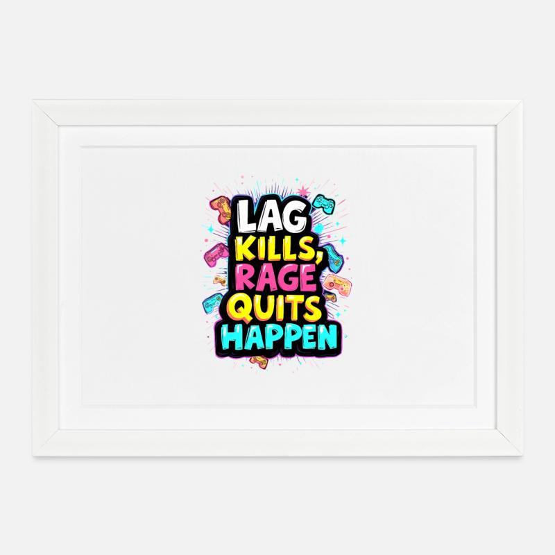 LE DÉCALAGE TUE, LA RAGE S’ARRÊTE, LE JEU - Affiche encadrée (37 × 27 cm) - blanc