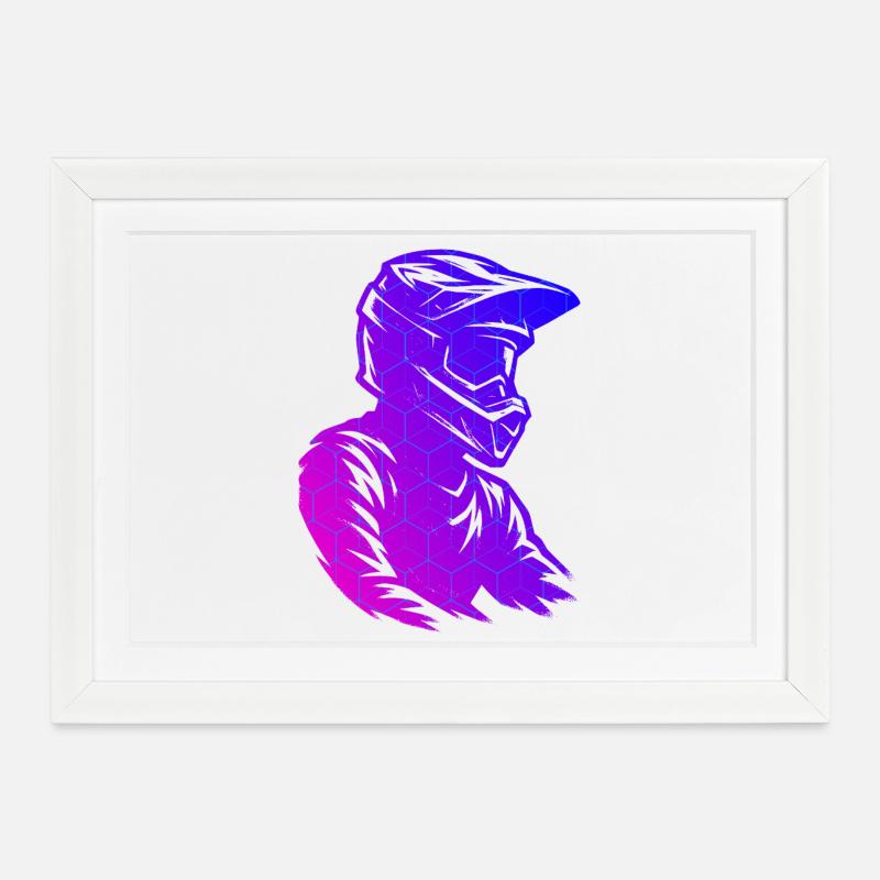 Message clair du motocross - Affiche encadrée (37 × 27 cm) - blanc