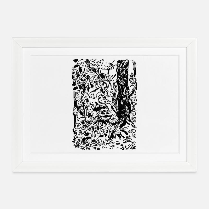 FORÊT ENCHANTÉE - Affiche encadrée (37 × 27 cm) - blanc