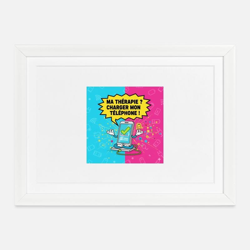Digital Therapy: Load My Phone - Framed poster (37 × 27 cm) - white