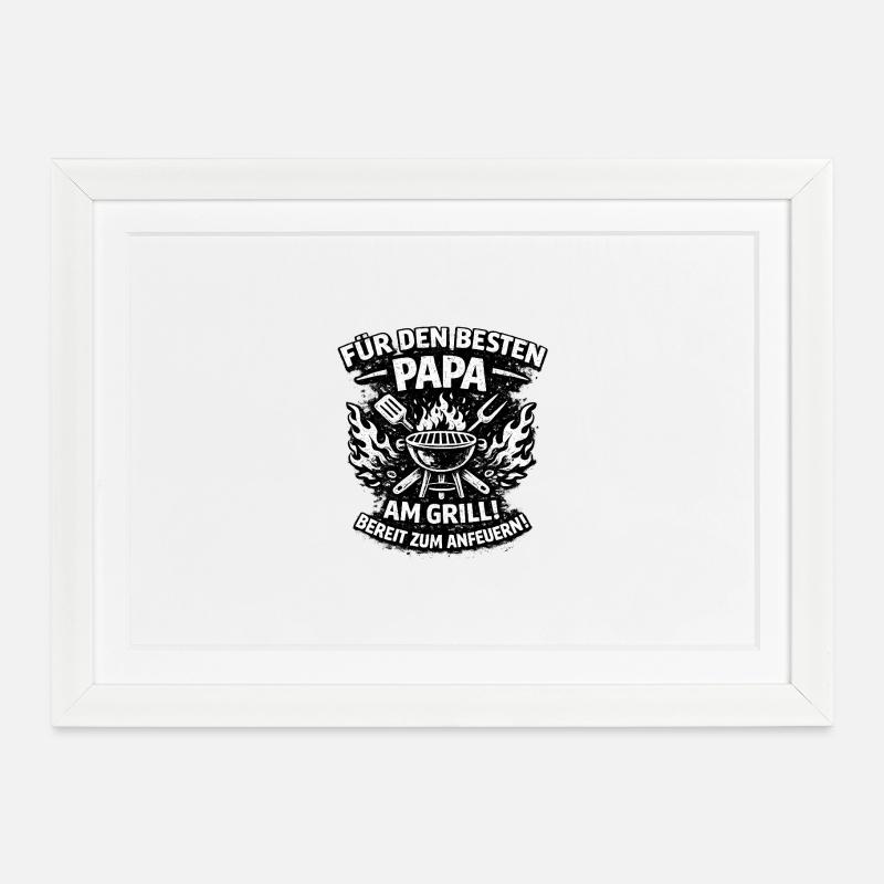 Grill dad: The best dad on the grill - Framed poster (37 × 27 cm) - white