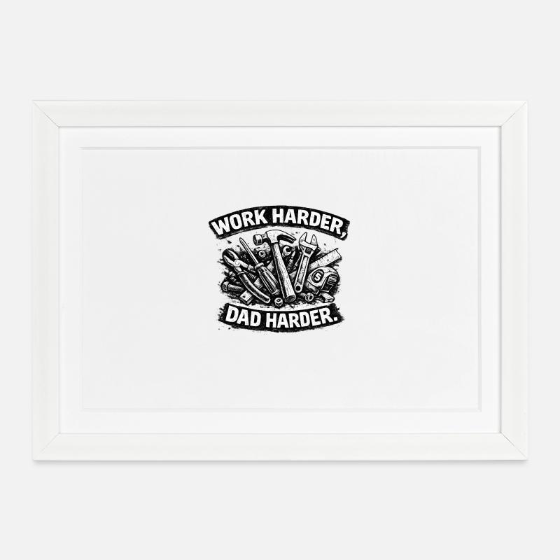 Travail paternel : plus d’engagement - Affiche encadrée (37 × 27 cm) - blanc