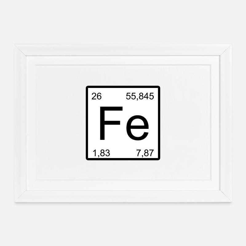 Fe Element Typografie Minimal - Gerahmtes Poster (37 × 27 cm) - Weiß