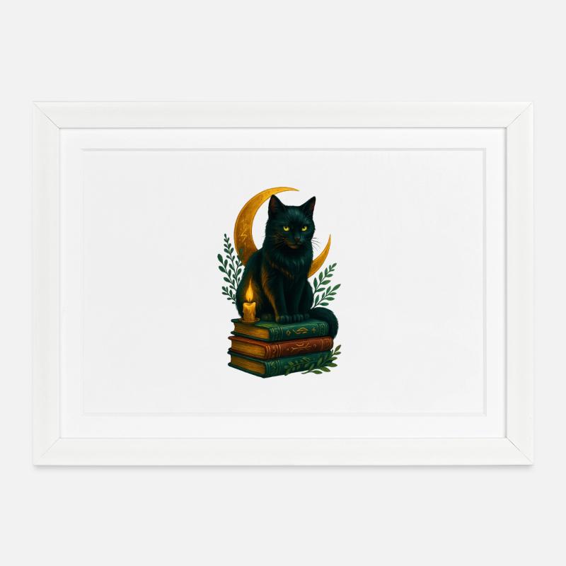 Enchanting_black_cat - Framed poster (37 × 27 cm) - white