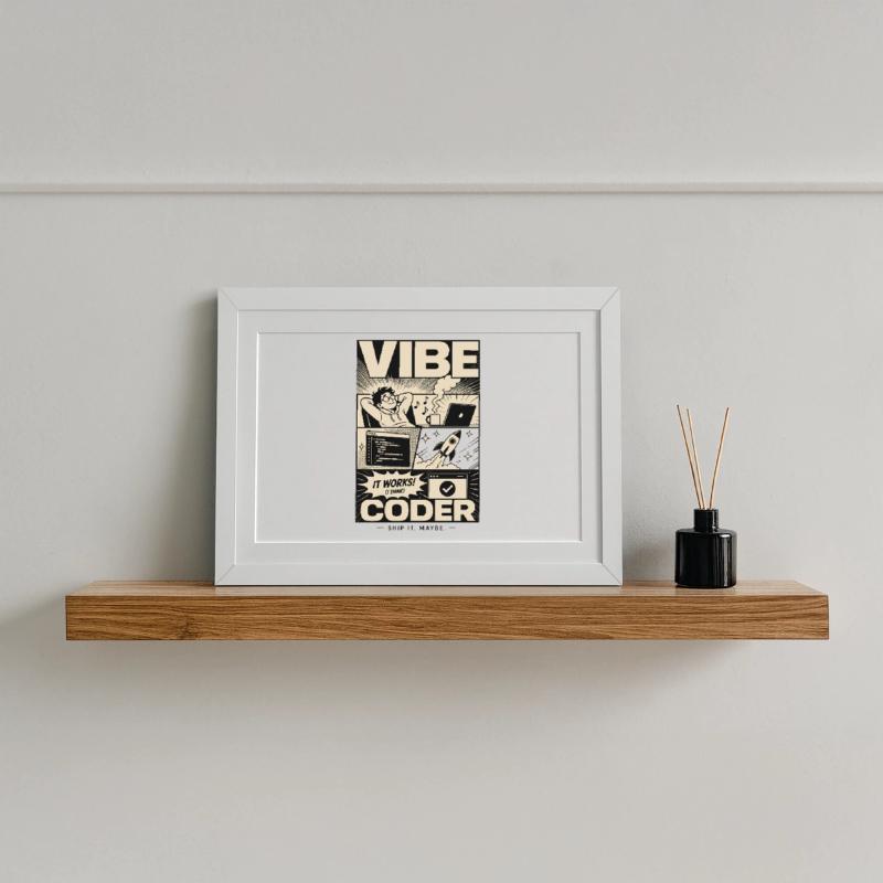 Vibe Coder Programmer Humor Gerahmtes Poster (37 × 27 cm)