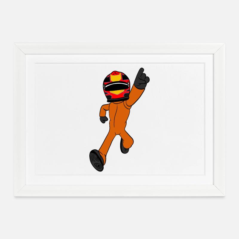 racing driver - Framed poster (37 × 27 cm) - white