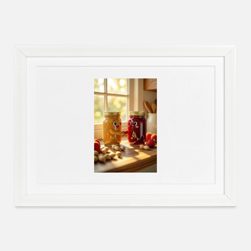 Fun and Warm Jam Jars - Framed poster (37 × 27 cm) - white