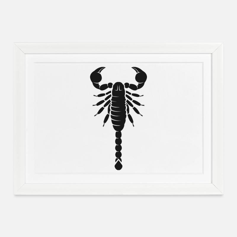 Symbole du Scorpion Cadeau Icône du logo du Scorpion - Affiche encadrée (37 × 27 cm) - blanc