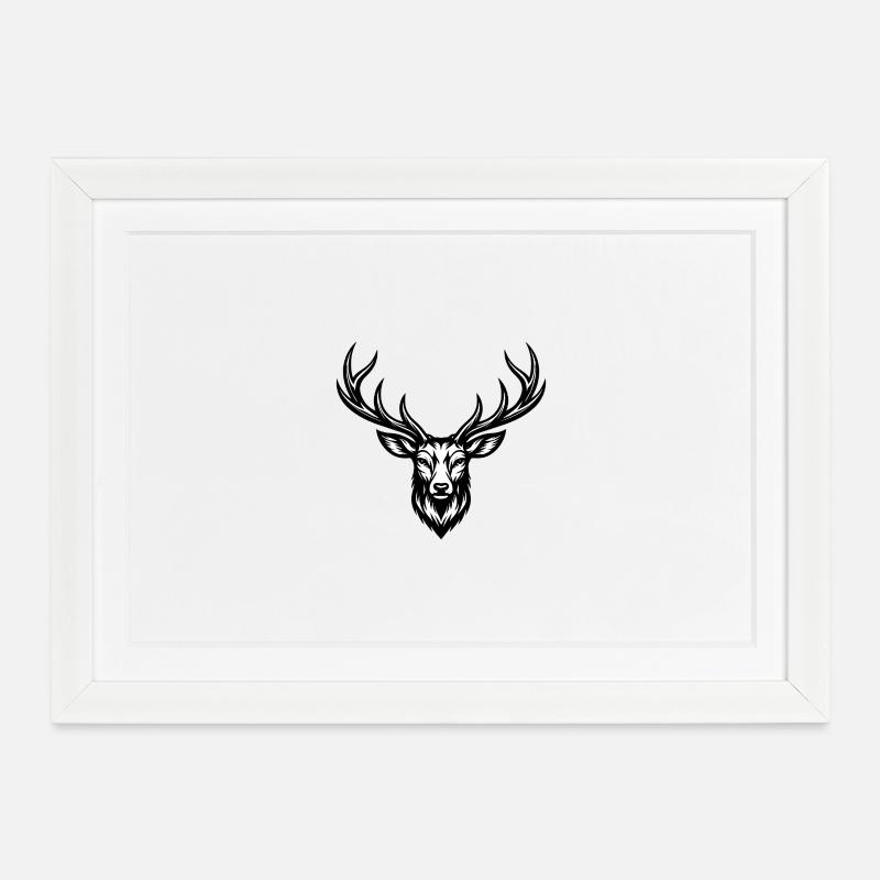 Classic deer and pro - Framed poster (37 × 27 cm) - white