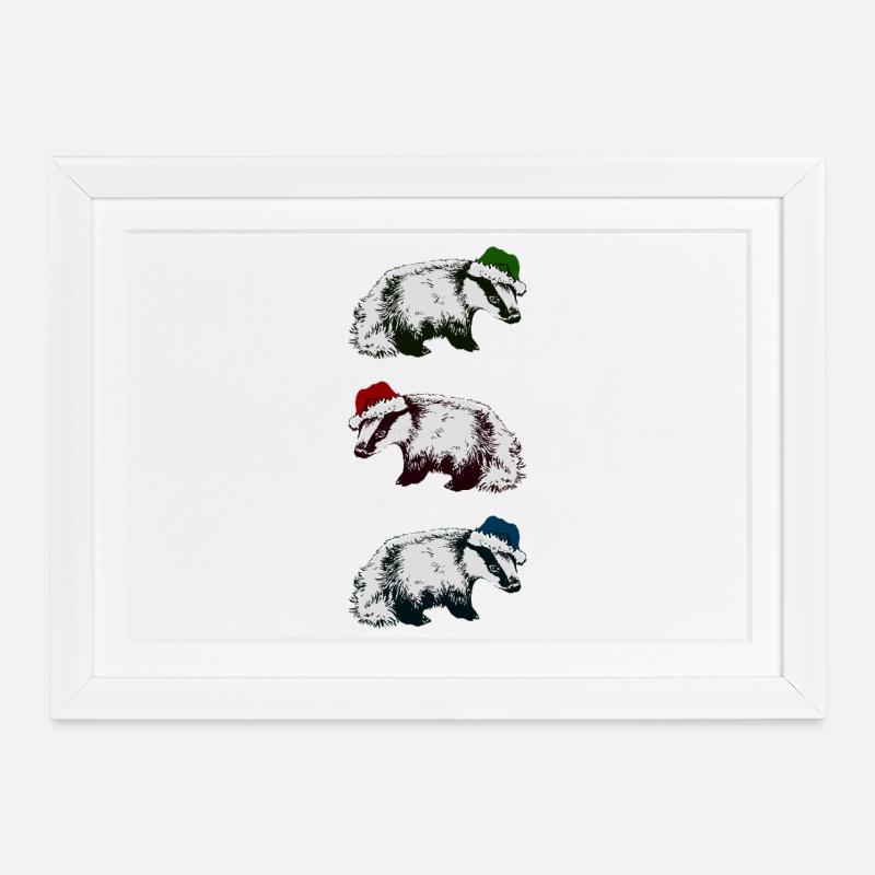 BLAIREAUX DE NOËL - Affiche encadrée (37 × 27 cm) - blanc