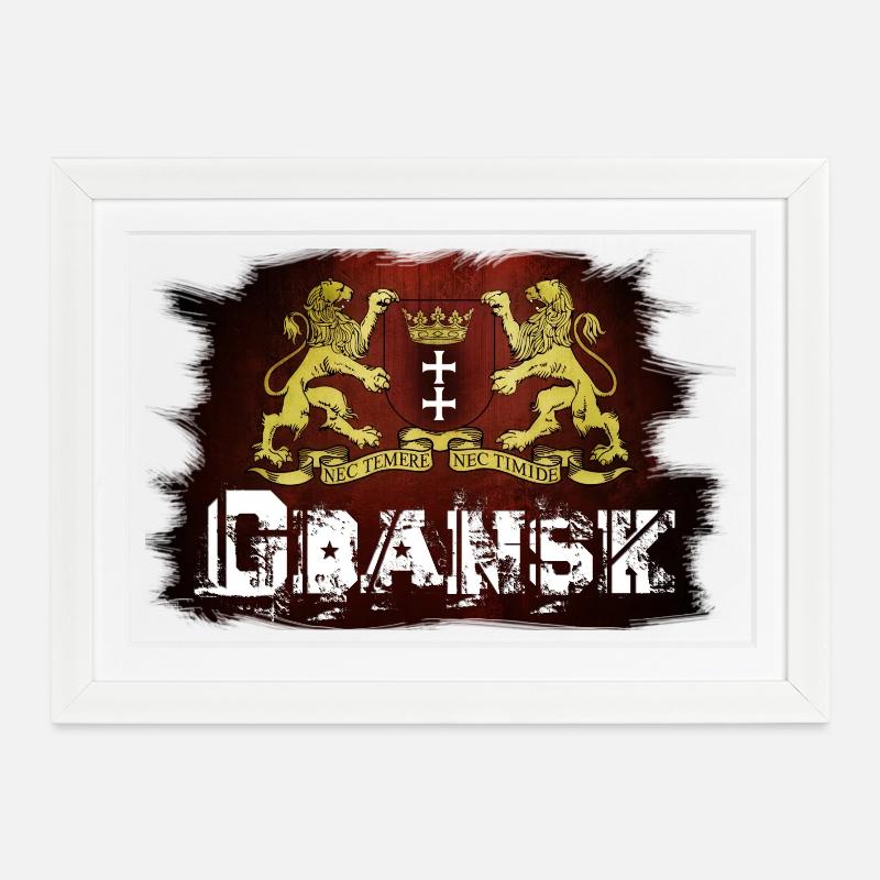 Gdansk - Pologne - Affiche encadrée (37 × 27 cm) - blanc