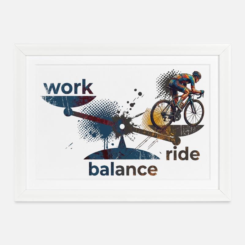 Travail - Roulée - Équilibre : Faites attention ! - Affiche encadrée (37 × 27 cm) - blanc