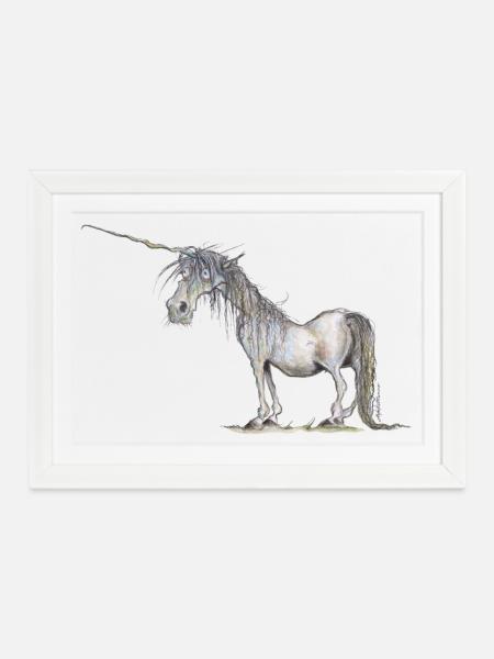 Das letzte Einhorn - Gerahmtes Poster (37 × 27 cm) - Weiß