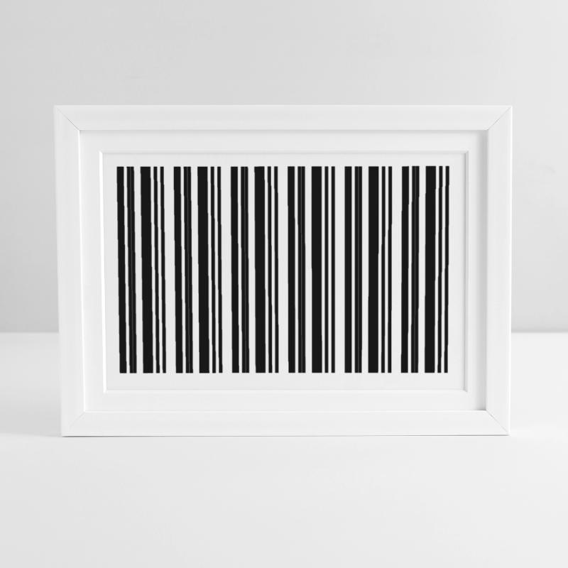 Conception de technologies informatiques pour nerds de code-barres Affiche encadrée (37 × 27 cm)