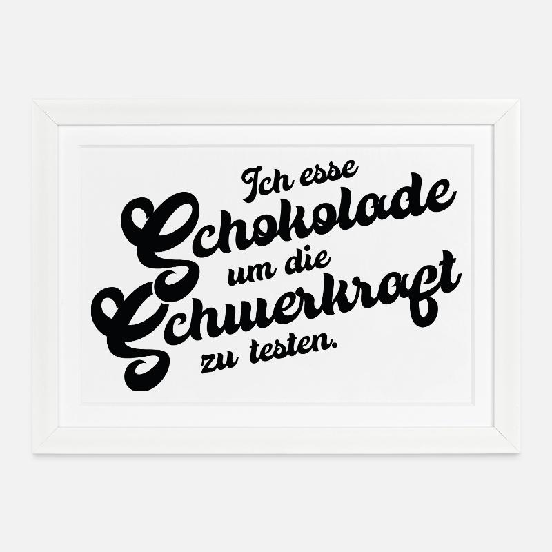 Test de gravité au chocolat - Affiche encadrée (37 × 27 cm) - blanc