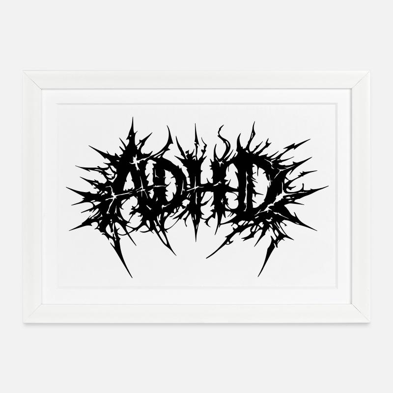 adhd_kaos - Affiche encadrée (37 × 27 cm) - blanc