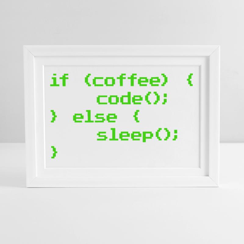 No Coffee No Code Programmer Computer Scientist Framed poster (37 × 27 cm)