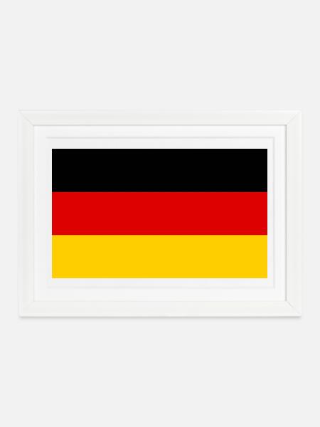 Deutschland Fahne - Gerahmtes Poster (37 × 27 cm) - Weiß