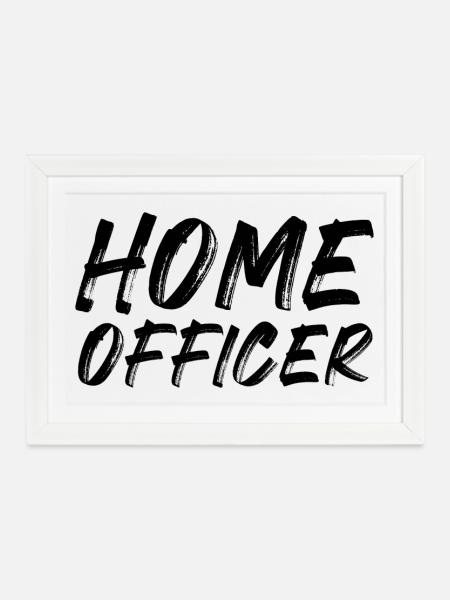Homeofficer - Gerahmtes Poster (37 × 27 cm) - Weiß