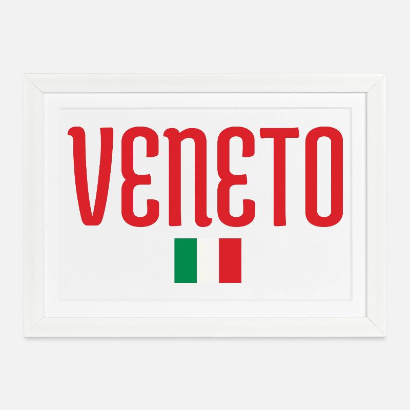T-shirt graphique drapeau italien Vento - Affiche encadrée (37 × 27 cm) - blanc