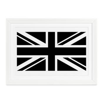 England Fahne einfarbig - Gerahmtes Poster (37 × 27 cm) - Weiß - Vorne