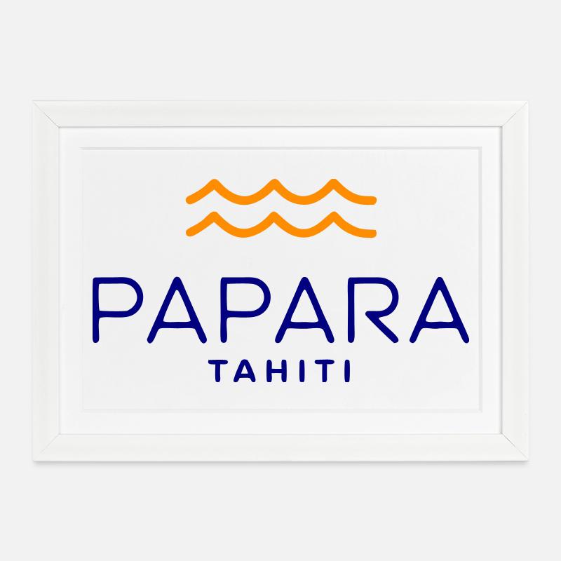 Papara Tahiti Wave Tee - Affiche encadrée (37 × 27 cm) - blanc