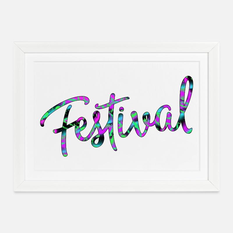 Festival - Gerahmtes Poster (37 × 27 cm) - Weiß