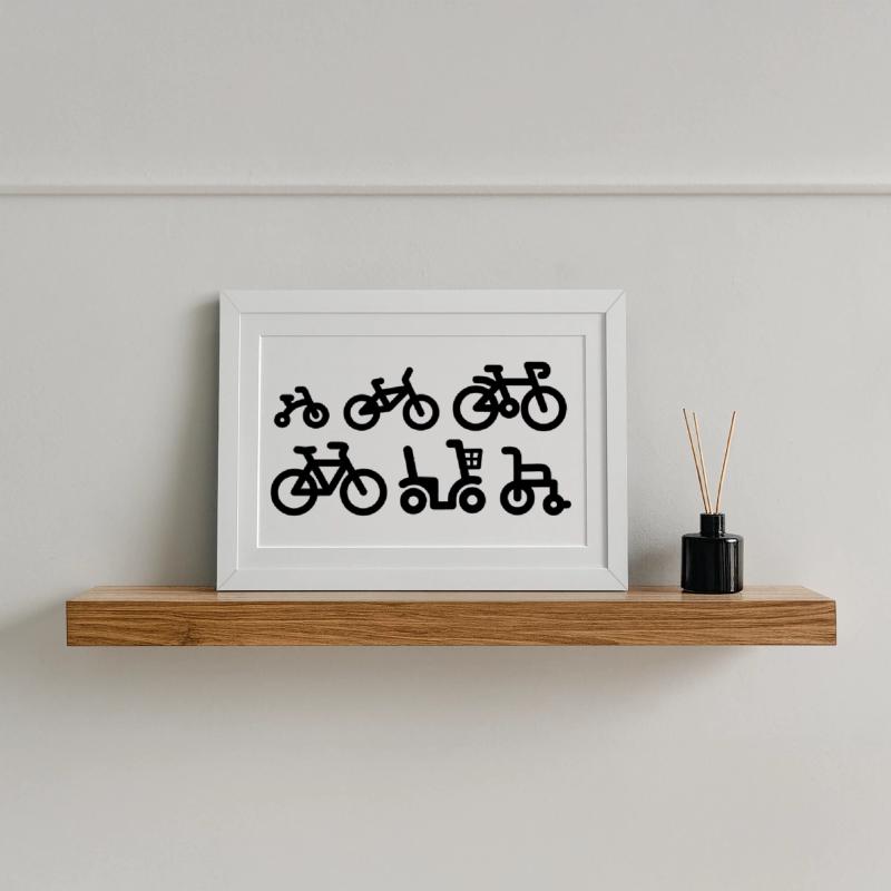 Evolution vélo de course cyclisme vélo de course Affiche encadrée (37 × 27 cm)