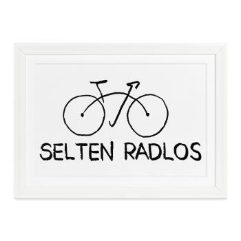 selten radlos sprüche radfahrer fahrrad geschenk - Gerahmtes Poster (37 × 27 cm) - Weiß - Vorne