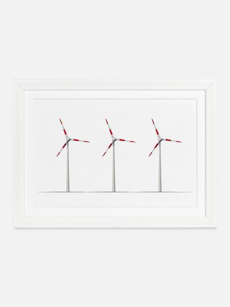 windrad - Gerahmtes Poster (37 × 27 cm) - Weiß