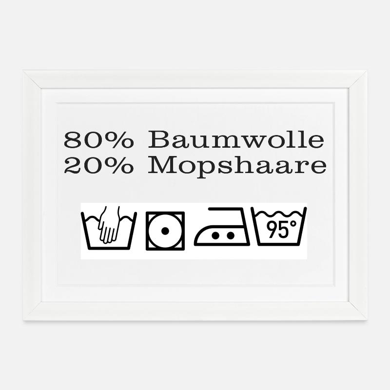 Minimalist Laundry Instruction Illustration - Framed poster (37 × 27 cm) - white