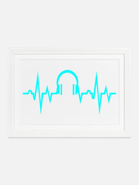 Musik is my Love - Gerahmtes Poster (37 × 27 cm) - Weiß