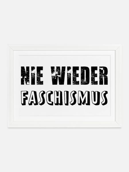 nie wieder faschismus - Gerahmtes Poster (37 × 27 cm) - Weiß