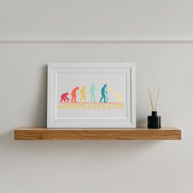 Conception de la progression du water-polo Evolution Affiche encadrée (37 × 27 cm)