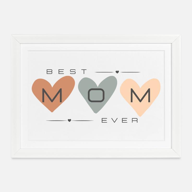 Meilleure maman de tous les temps - Affiche encadrée (37 × 27 cm) - blanc