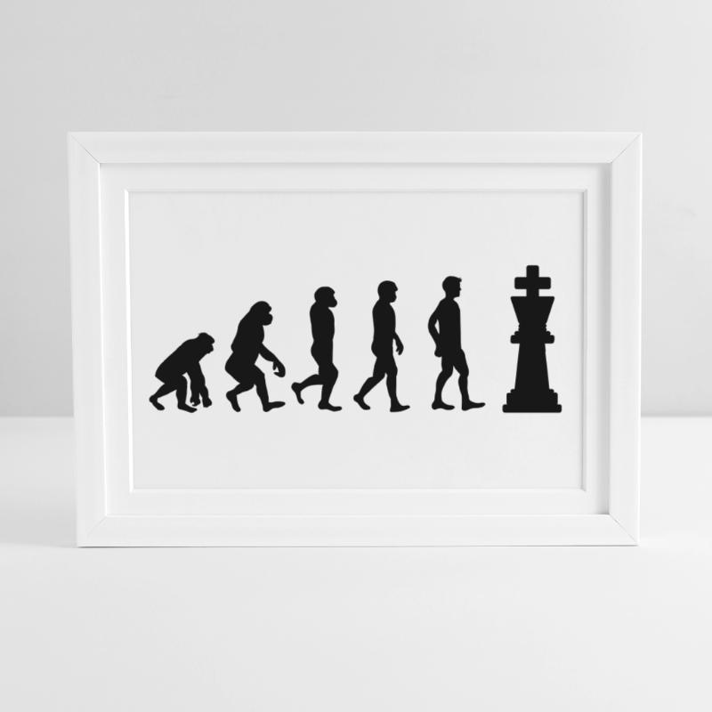 Schach Evolution Gerahmtes Poster (37 × 27 cm)