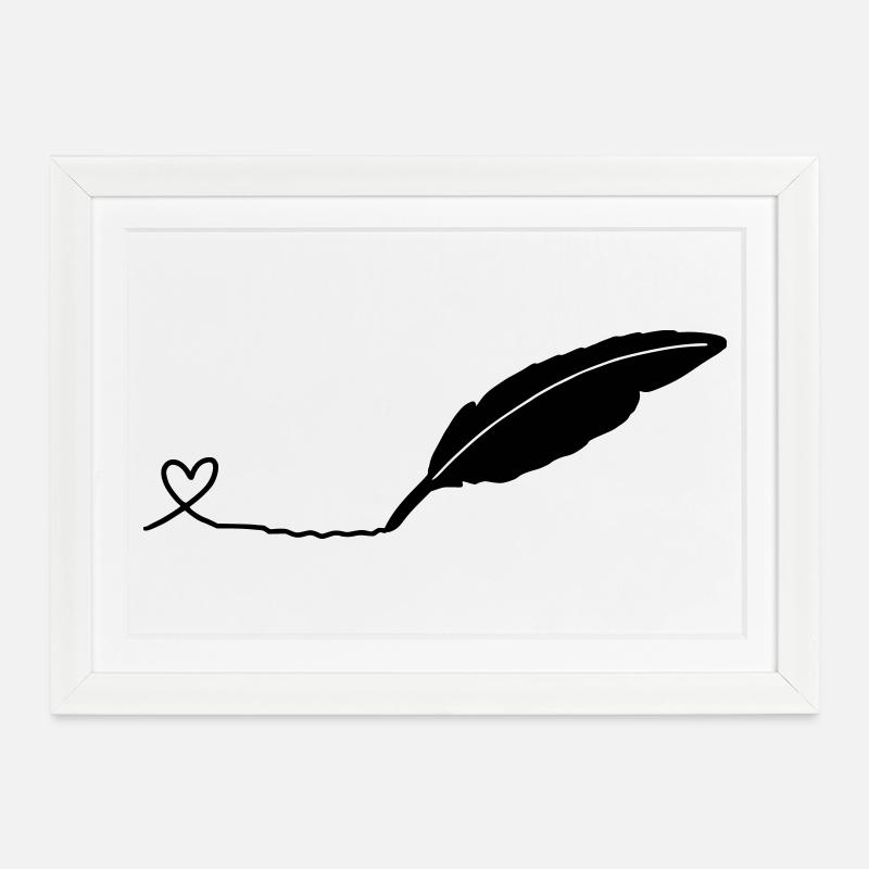stylo à écrire - Affiche encadrée (37 × 27 cm) - blanc