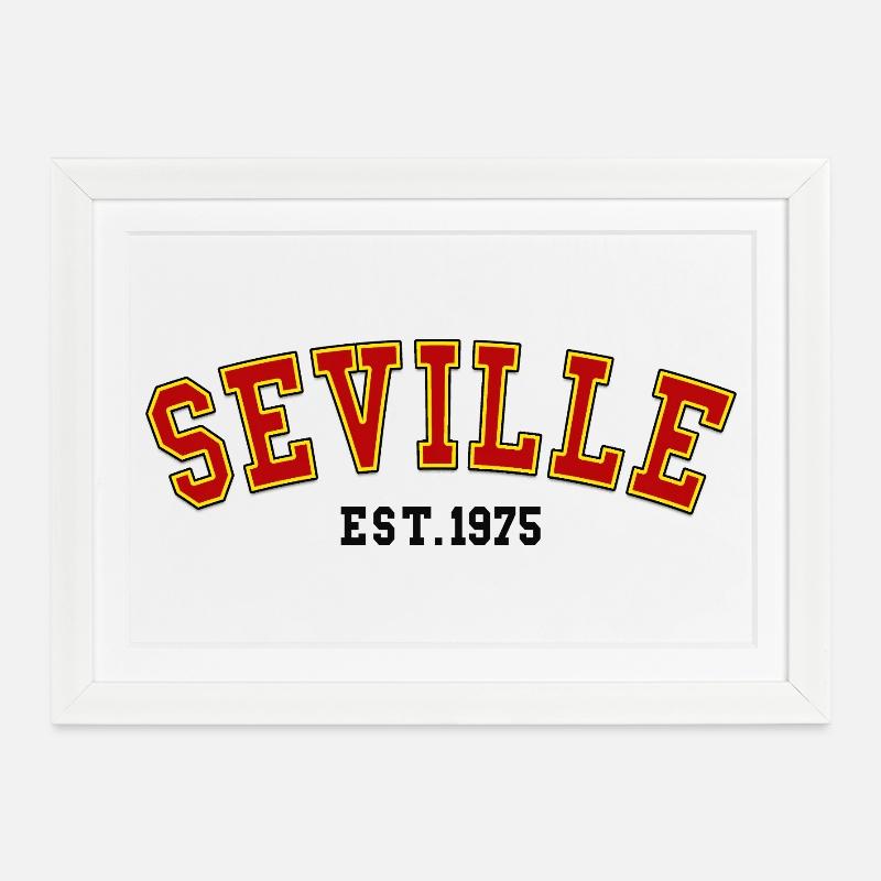 Sevilla Est.1975 - Gerahmtes Poster (37 × 27 cm) - Weiß
