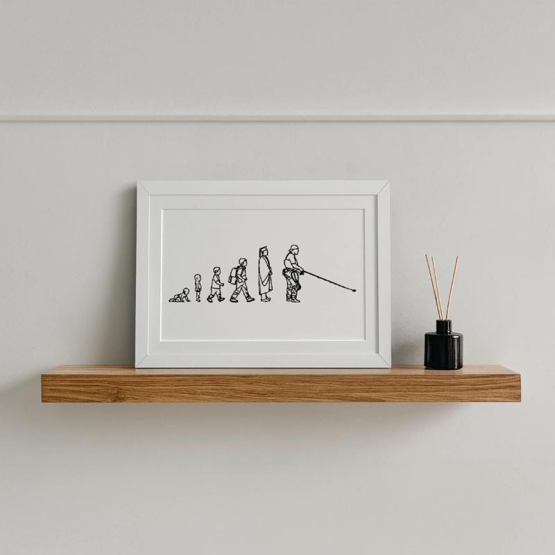 Fischer Evolution Gerahmtes Poster (37 × 27 cm)