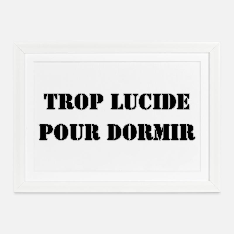 TOO LUCID TO SLEEP - Framed poster (37 × 27 cm) - white