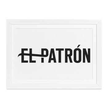 El Patron – Imprimé de style latino - Affiche encadrée (37 × 27 cm) - blanc - Devant